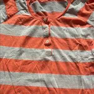 Lacoste Striped Orange and Silver Shirt